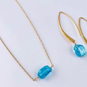 Blue Topaz Nugget Necklace